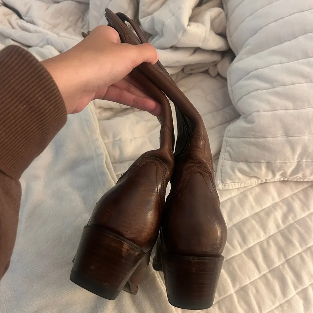 Tecovas Brown Heeled Boots Western Style - Picture 5 of 9